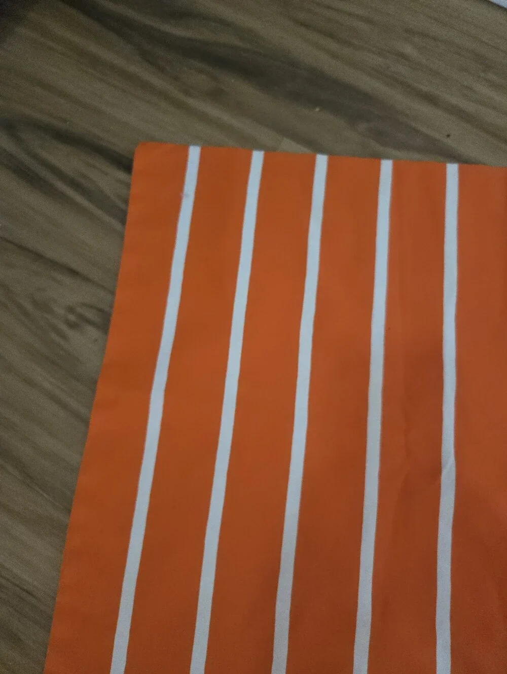 4/$15 Orange White Striped 20x20 Pillow Cover Cushion Boho Maximalist Retro